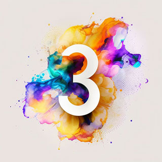 Symbole du Nombre 3 – Créativité et Expression
