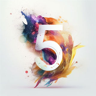 Symbole du Nombre 5 – Liberté et Aventure