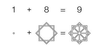 Décomposition géométrique 18 = 1+8
