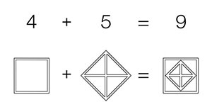 Décomposition géométrique 45 = 4+5