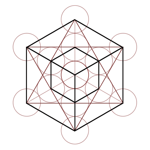 Le cube inscrit dans la Fleur de Vie